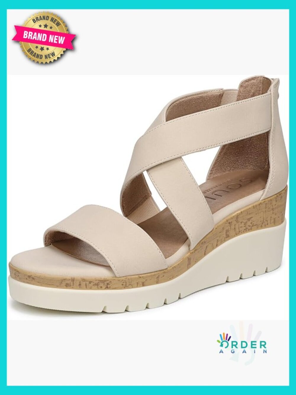 Strappy Wedge Sandal Platform Heel Lug Sole Zip Closure Open Toe Casual Dressy